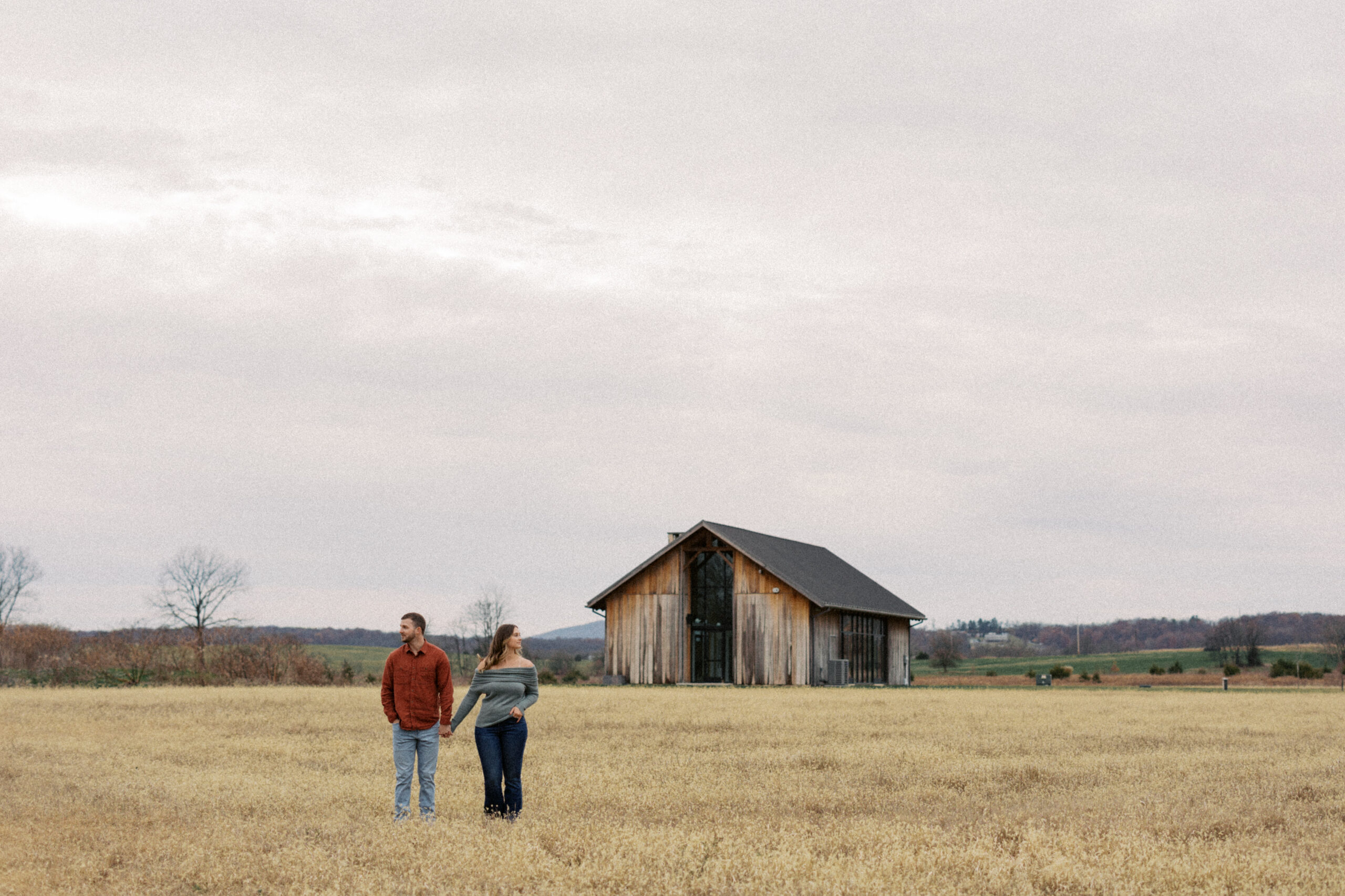 barn engagement session in central Pennsylvania